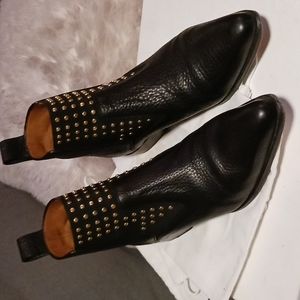 Chloe Black Leather Studded Boots